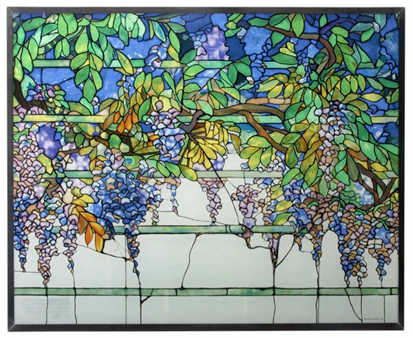 Wisteria Art Glass Hanging by Louis Comfort Sculpture Replica